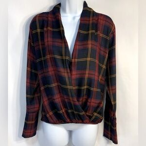 Windsor Women’s Burgundy Multicolor Plaid Shirt